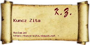 Kuncz Zita névjegykártya